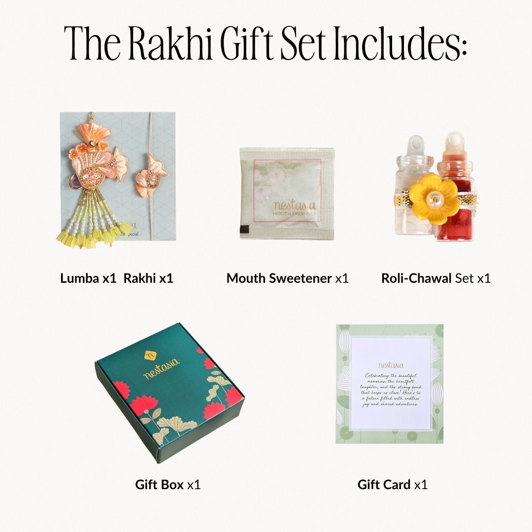 Marigold Bloom Rakhi And Lumba Gift Set Nestasia