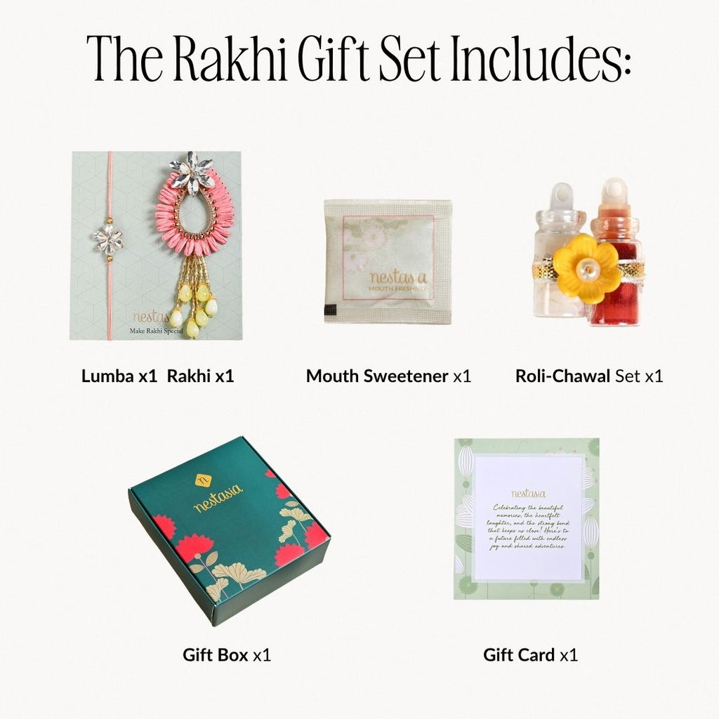 Coral Blossom Rakhi Lumba Gift Set Nestasia