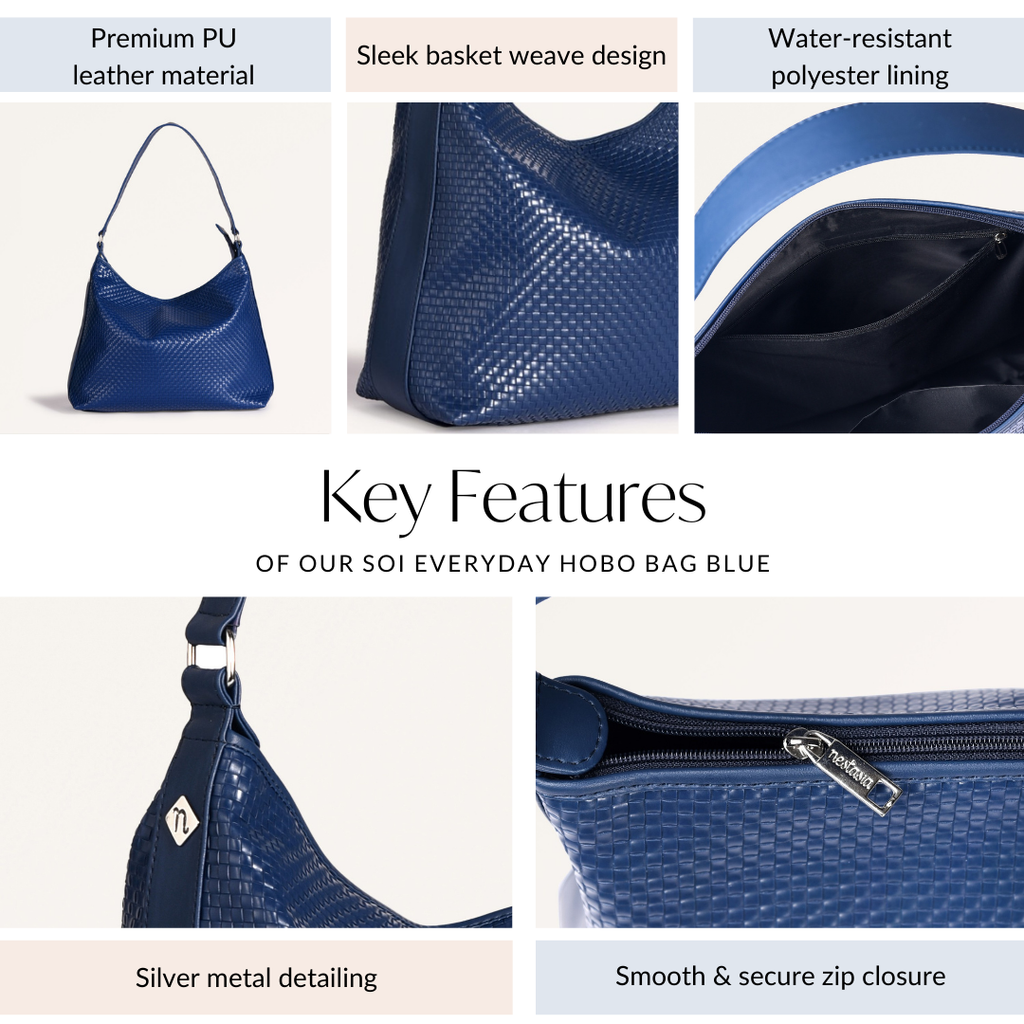 Soi Everyday Hobo Bag Blue Nestasia