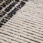Black and Beige Hand Woven Carpet for Living Room Nestasia