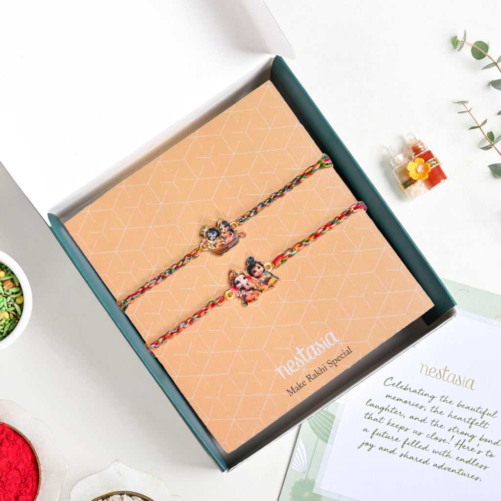 Radha Krishna And Ganesh Krishna Rakhi Gift Set Nestasia