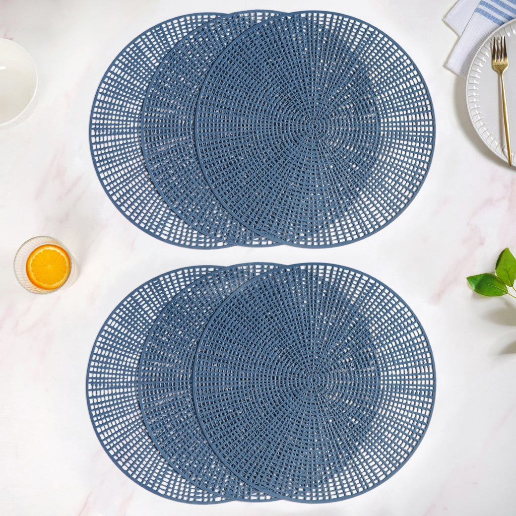 Radial Blue Web Placemat Set Of 6 Nestasia