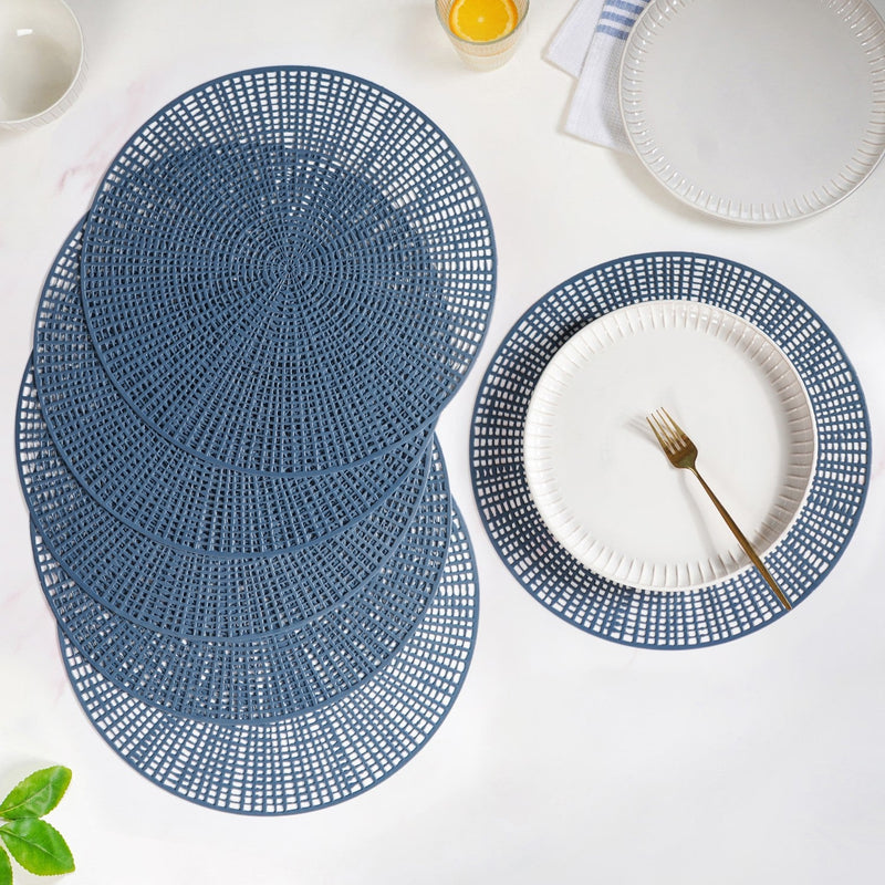 Radial Blue Web Placemat Set Of 6 Nestasia