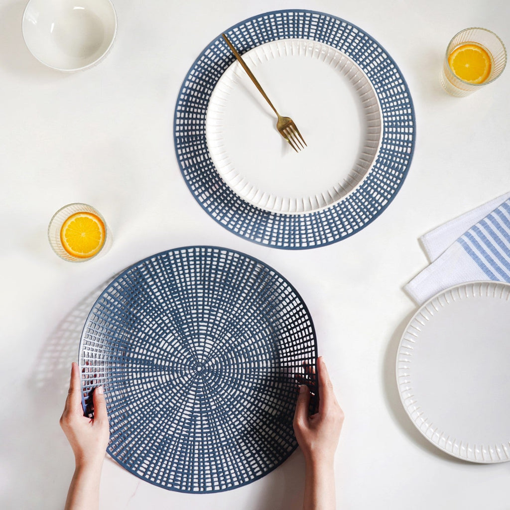 Radial Blue Web Placemat Set Of 6 Nestasia