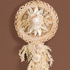 Organic White Petals Dried Flower Wall Decor Set Of 4 Nestasia