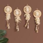 Organic White Petals Dried Flower Wall Decor Set Of 4 Nestasia