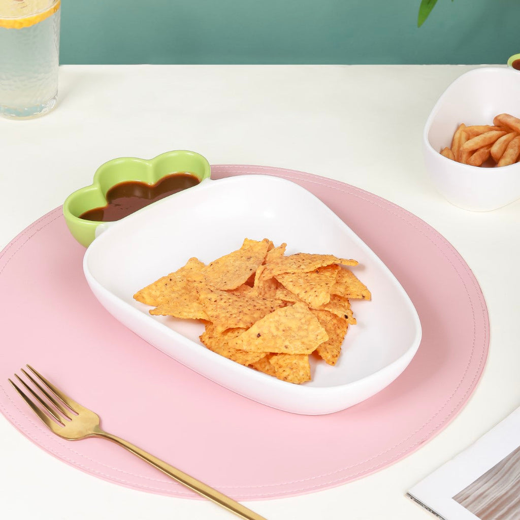 Chip And Dip Platter White Raddish 550 ml Nestasia
