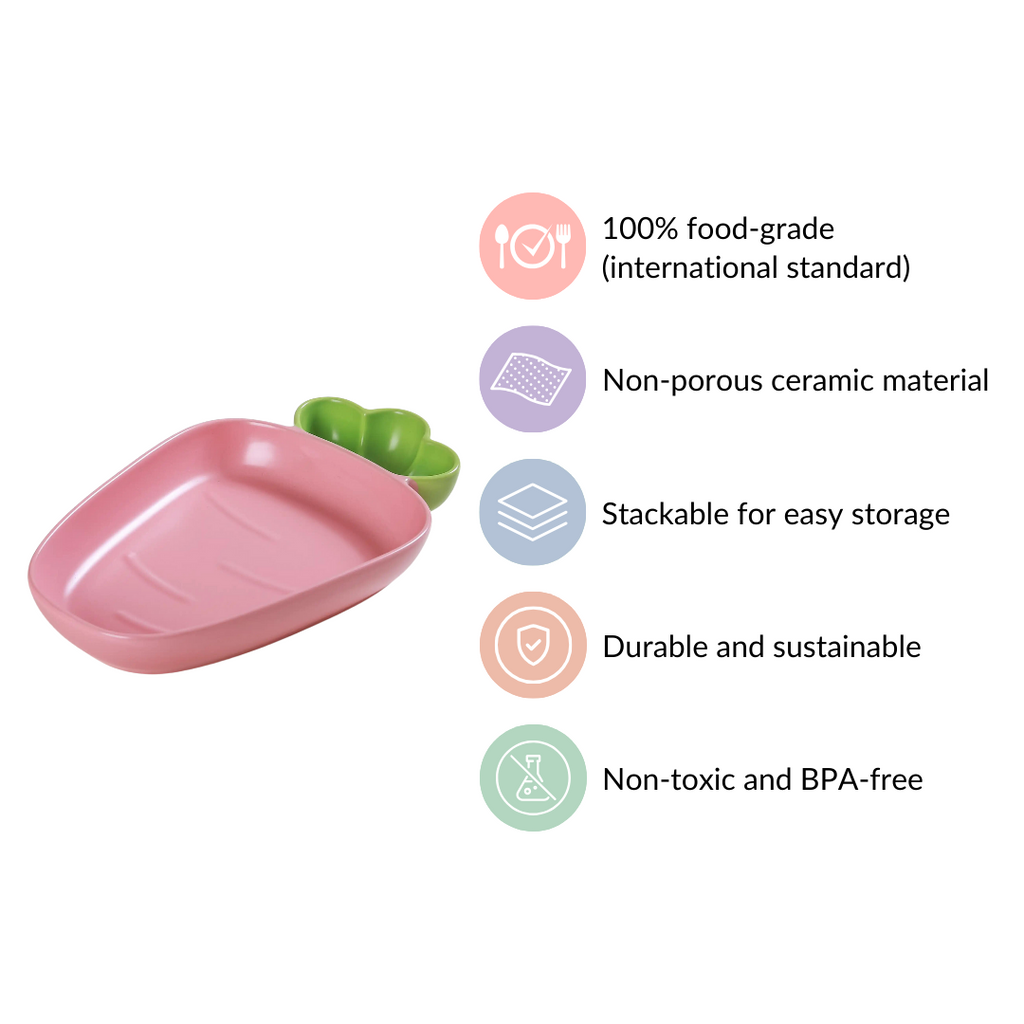 Ceramic Chip And Dip Platter Pink 550 ml Nestasia