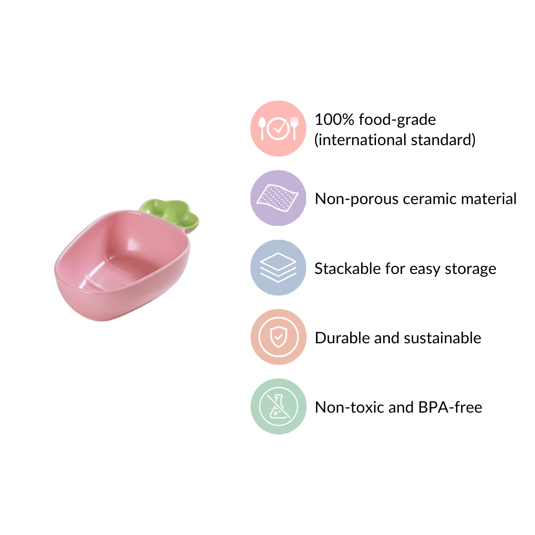 Radish Ceramic Snack Dish Pink 300 ml Nestasia