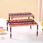 Rainbow Sabai Char Pai Risers Set Of 2 Nestasia
