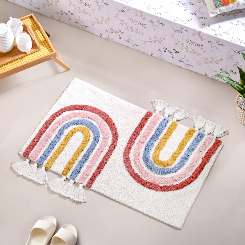Rainbows With Tassels Cotton Anti Slip Floor Mat 84x51cm Nestasia