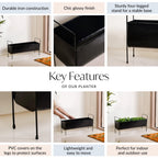 Raised Iron Trough Planter With Handle Black Nestasia