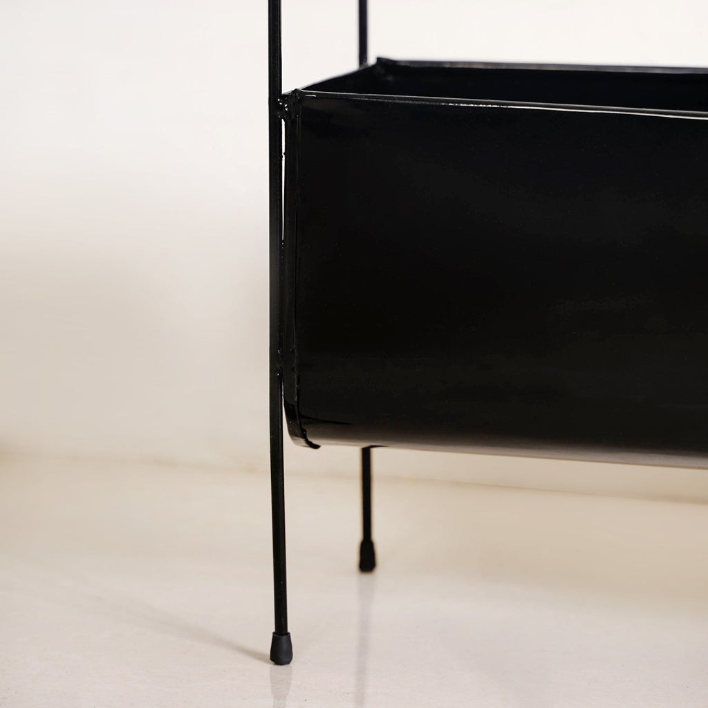 Raised Iron Trough Planter With Handle Black Nestasia
