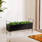 Raised Iron Trough Planter With Handle Black Nestasia