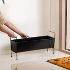 Raised Iron Trough Planter With Handle Black Nestasia