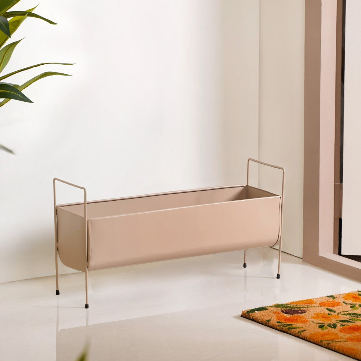 Raised Trough Planter With Handle Beige Nestasia