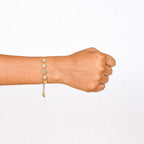 Blingy Stone Flower Charm Bracelet For Women Nestasia