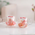 Real Flower Inside Double Wall Glass Cup Set Of 2 180ml Nestasia