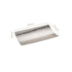 Curved Stainless Steel Hammered Food Platter 25x15cm Nestasia