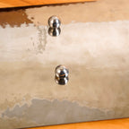 Curved Stainless Steel Hammered Food Platter 25x15cm Nestasia