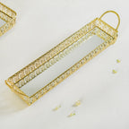 Gold Long Tray With Handles Nestasia