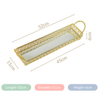 Gold Long Tray With Handles Nestasia