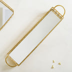 Gold Long Tray With Handles Nestasia