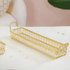 Gold Long Tray With Handles Nestasia