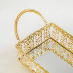 Gold Long Tray With Handles Nestasia