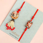 Red Beads Rustic Charm Rakhi Lumba Gift Set Nestasia