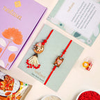 Red Beads Rustic Charm Rakhi Lumba Gift Set Nestasia
