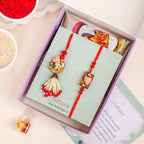 Red Beads Rustic Charm Rakhi Lumba Gift Set Nestasia