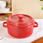 Matte Red Ceramic Cocotte Cooking Pot 4200ml Nestasia