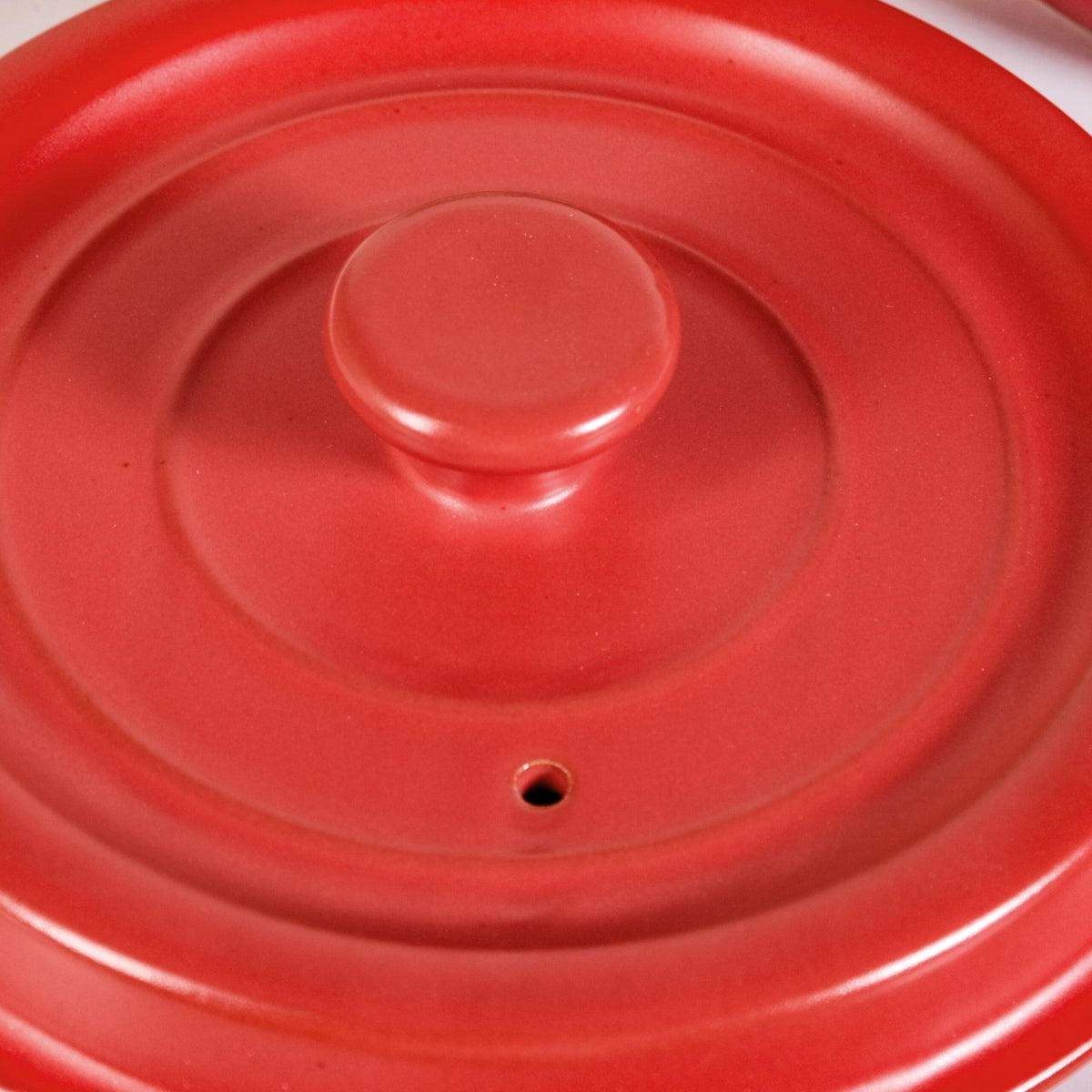 Matte Red Ceramic Cocotte Cooking Pot 4200ml Nestasia