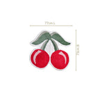 Red Cherry Tufted Cotton Anti Slip Floor Mat 77x73cm Nestasia