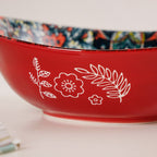 Red Mystic Mandala Ceramic Long Dish 400ml Nestasia