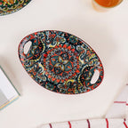 Red Mystic Mandala Ceramic Long Dish 400ml Nestasia