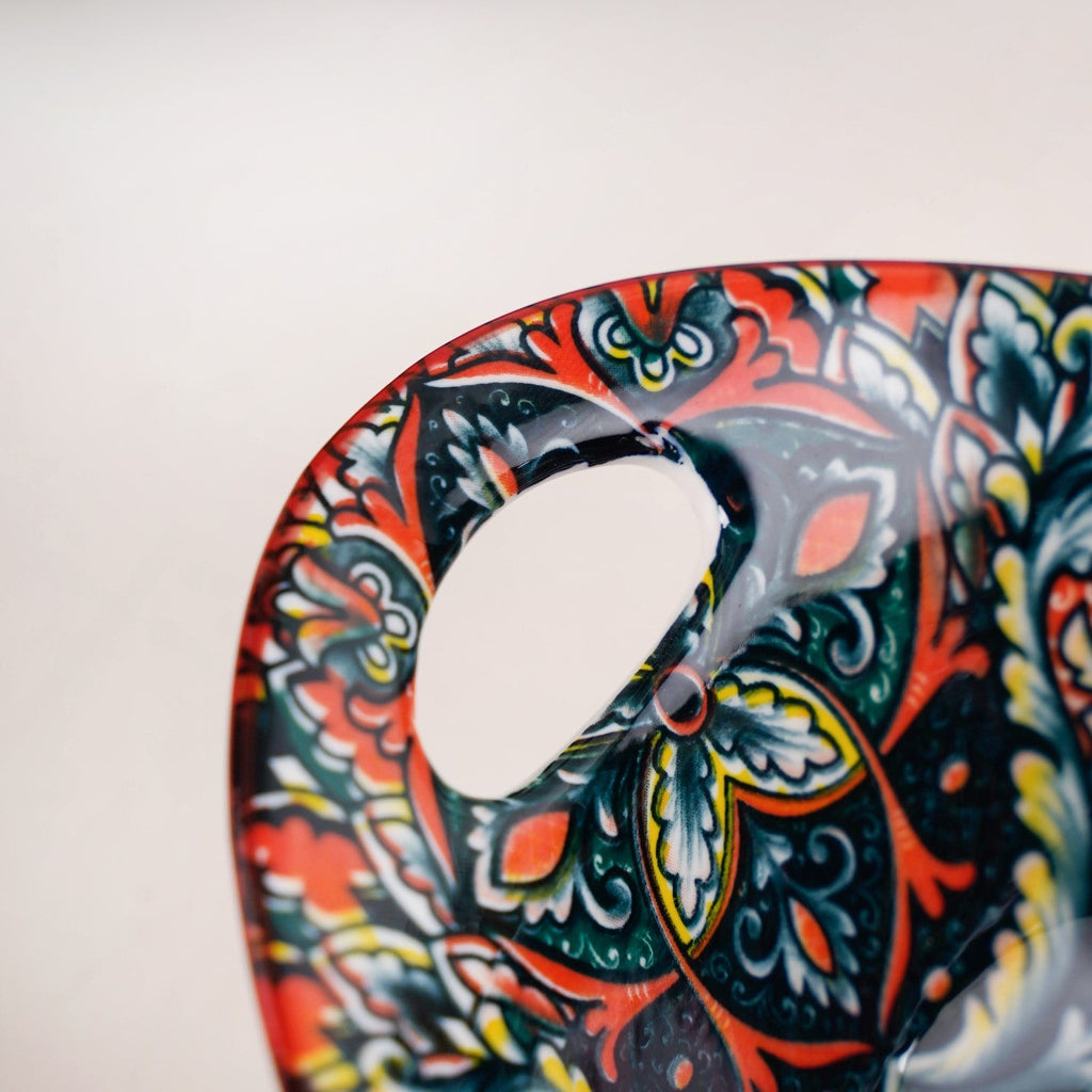 Red Mystic Mandala Ceramic Long Dish 400ml Nestasia
