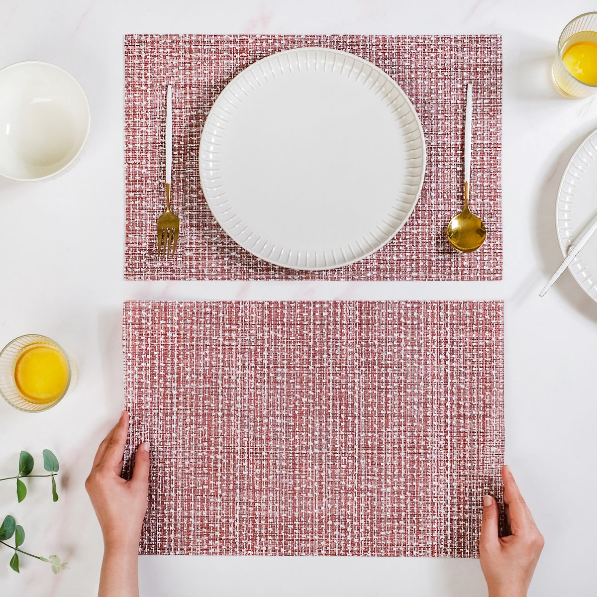 Red White Placemat Set Of 6 Nestasia