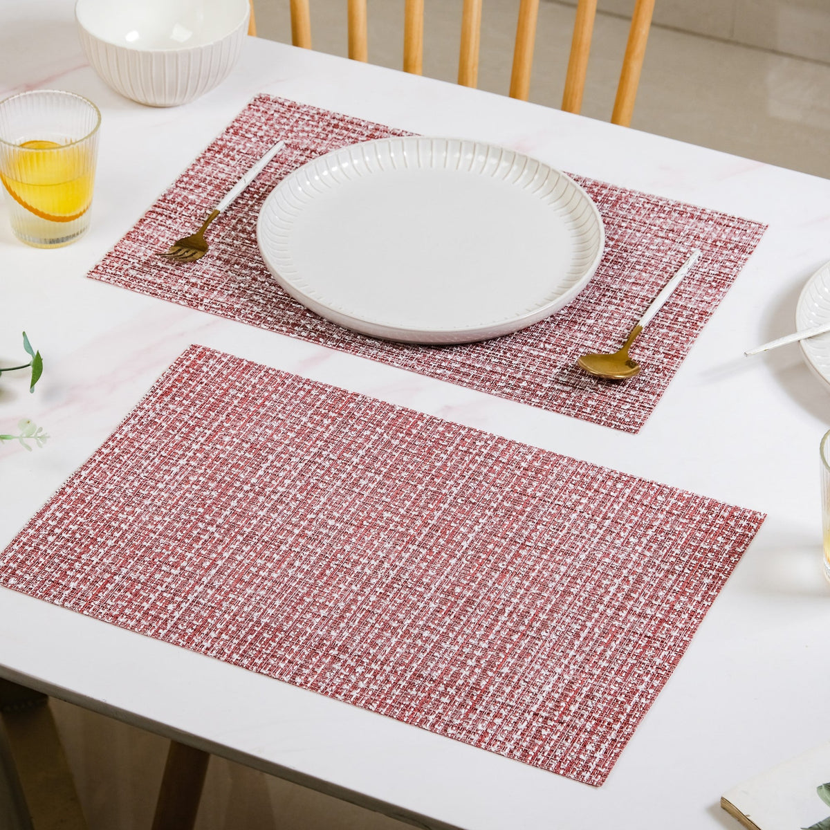 Red White Placemat Set Of 6 Nestasia