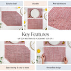 Red White Placemat Set Of 6 Nestasia
