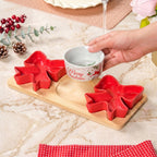 Red Bow Snack Platter Set Of 4 Nestasia