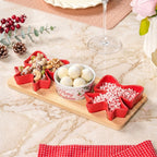 Red Bow Snack Platter Set Of 4 Nestasia