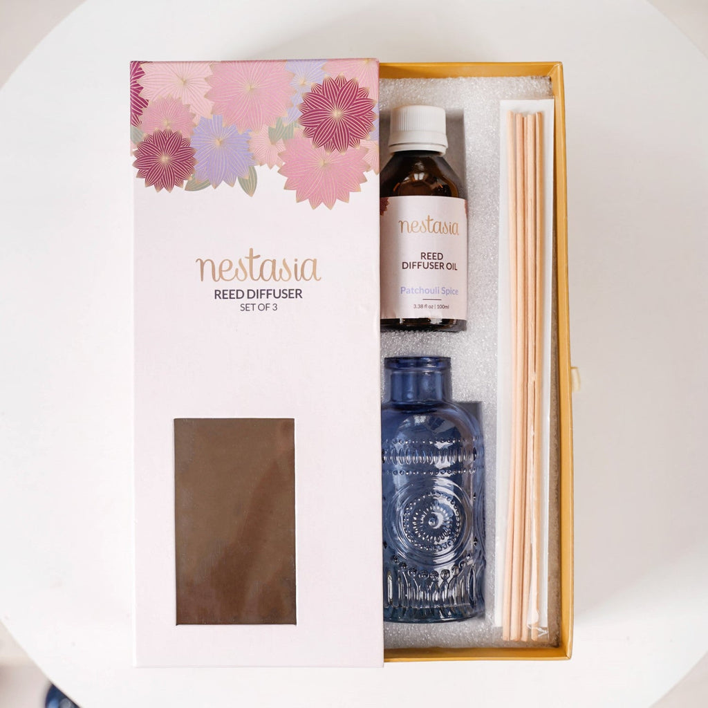 Patchouli Spice Reed Diffuser Gift Set Of 3 Nestasia