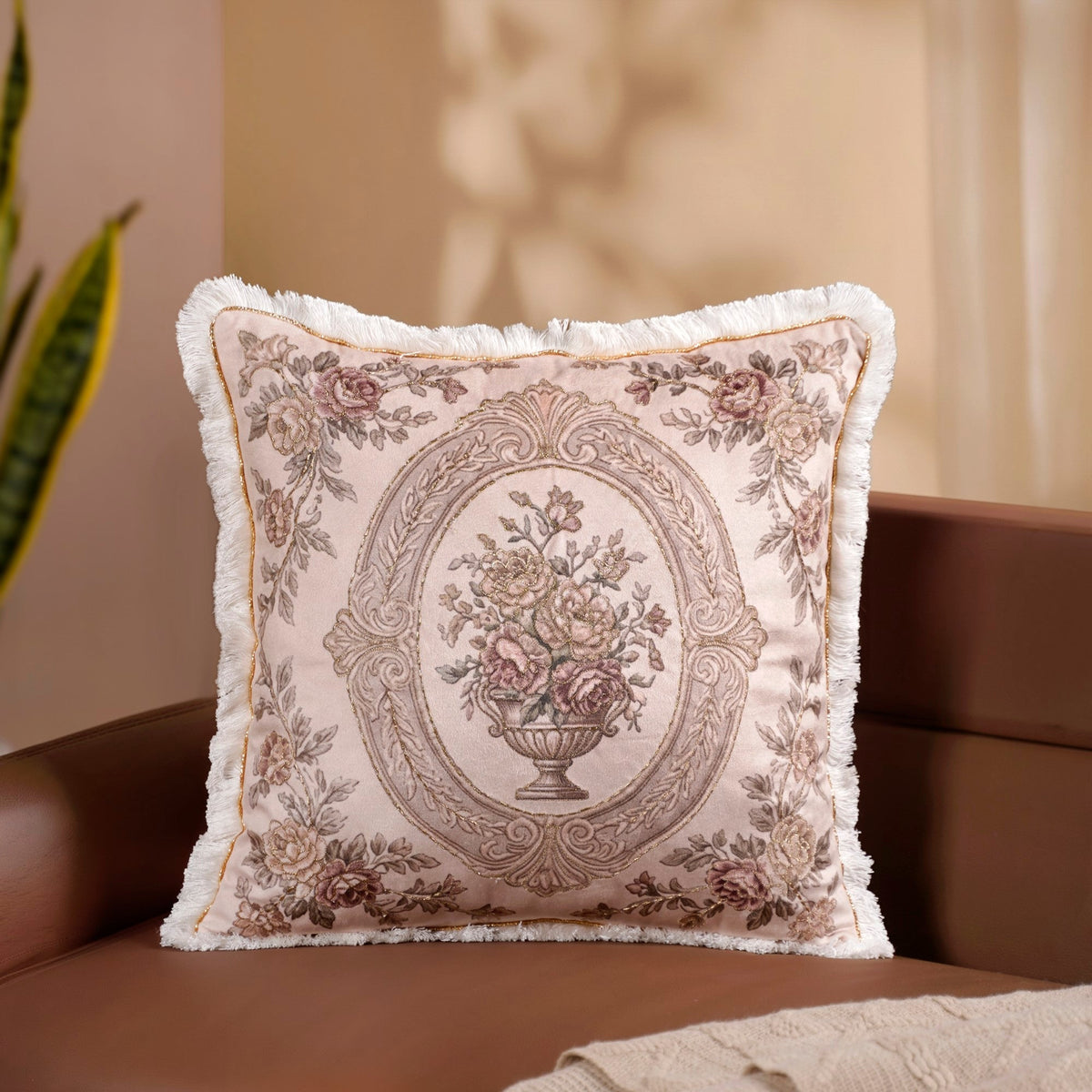 Regal Bouquet Highlight Embroidery Cushion Cover 40x40cm Nestasia
