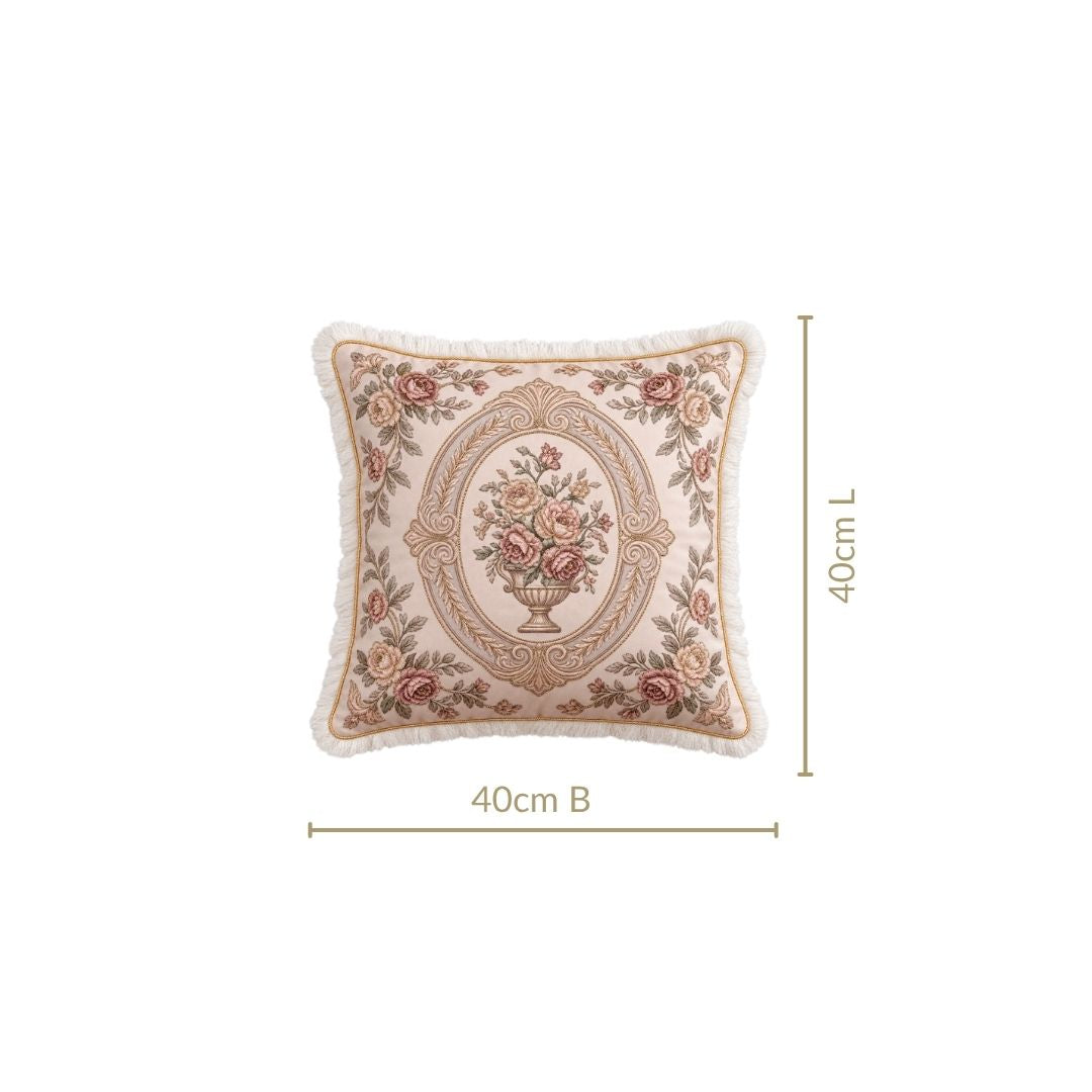 Regal Bouquet Highlight Embroidery Cushion Cover 40x40cm Nestasia