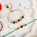 Regal Emerald Rakhi And Lumba Set Nestasia