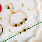 Regal Emerald Rakhi And Lumba Set Nestasia