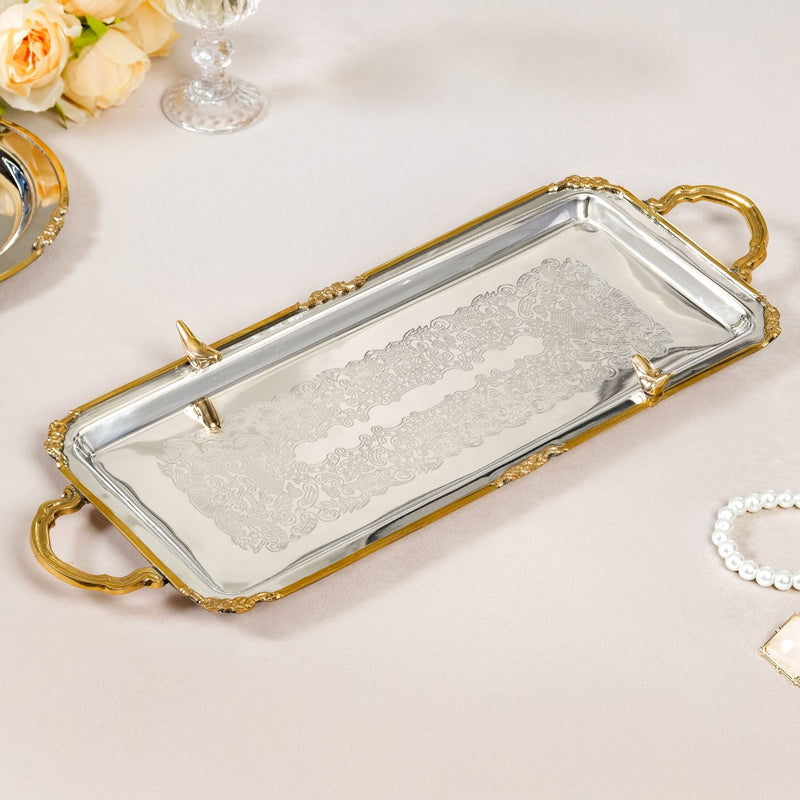 Regal Bird Brass And Stainless Steel Serving Tray Nestasia