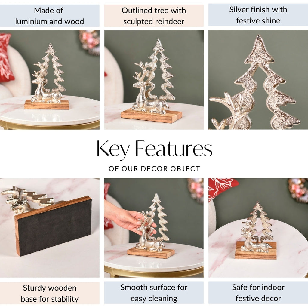 Reindeer By The Noel Tree Metal Decor Nestasia
